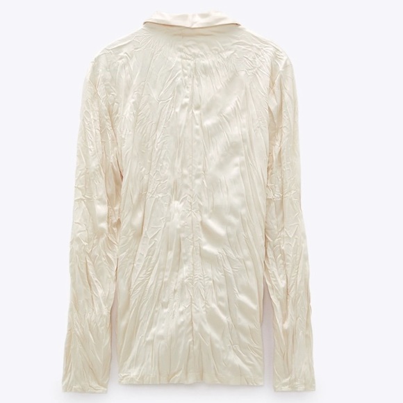 NWT Zara wrinkled effect satin jacket size S - Picture 3 of 5